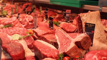 De vleesafdeling bij Marktkauf Meppen.
